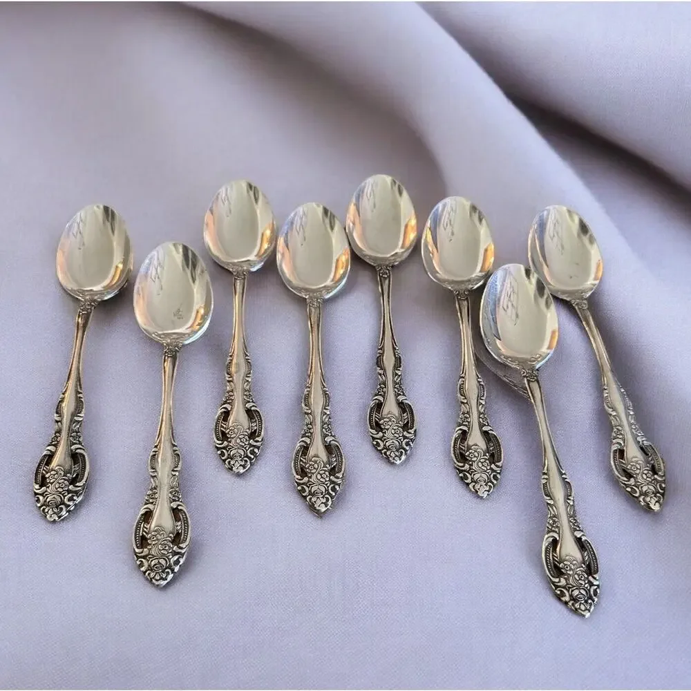 8pc Vintage Towle Stainless TWS211 Pierced Tea Spoon SCC Japan Supreme (G)